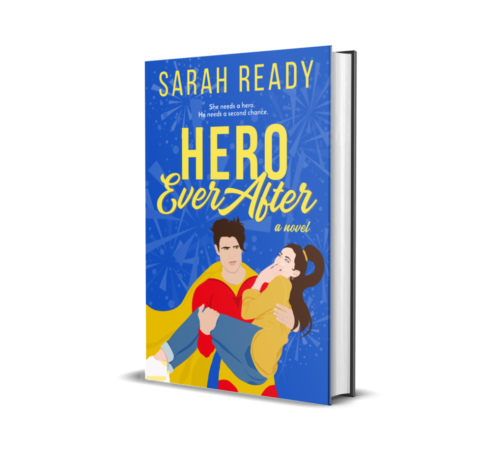 Cover of the best contemporary romance book Hero Ever After depicting a hero man carrying a single mom.